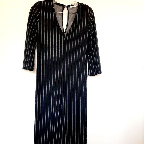 Zara V-Neck Stripe Relax Jumpsuit Small - Picture 6 of 10